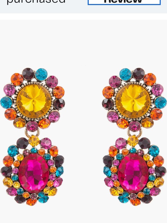 eye candy Jewelry - eye candy Pink, Yellow & Blue Multicolor Crystal Drop Earrings